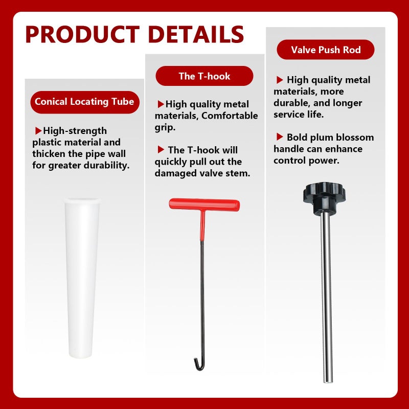 Lettry 22Pcs Quick Change Tire Valve Tool Kit, Tire Valve Stem Core Quickly Replacement Tool Kit, Perfect Tool for Replacing Leaky Valves in Cars,ATVs,Trucks, etc, With 4 TR413/TR414, 8-Way Valve Tool - Image 3